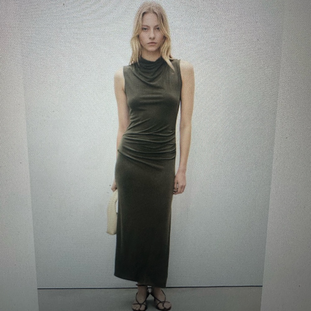 NWT Mango Olive Green Sleeveless Dress
